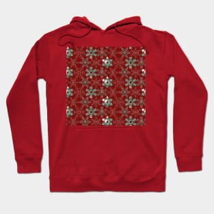 Red Mosaic Snowflakes Hoodie